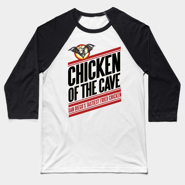 Whammy Chicken of the Cave Baseball T-Shirt by Meta Cortex